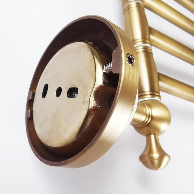 Swivel Towel Rack for Bathroom, Antique Bronze Folding 4 Arms Hand Towel Bars Towel Hanger for Laundry, Wall Mount Storage Space Saving,Porcelain Design