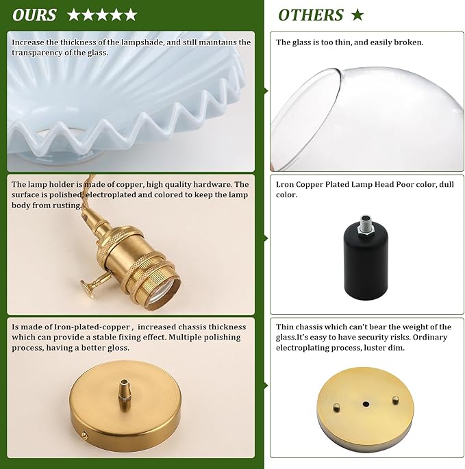 Pendant Light with Blue Pleated Ceramic Lmapshade, Brass Vintage Pendant Light Adjustable Hanging Light for Kitchen Island Dining Room Hallway