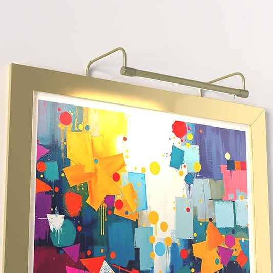 Cocoweb 16 Inch Tru-Slim Antique Brass Picture Light - LED, 2700K, Adjustable Arm, Plug-in, Toggle Switch, Sleek and Compact Design