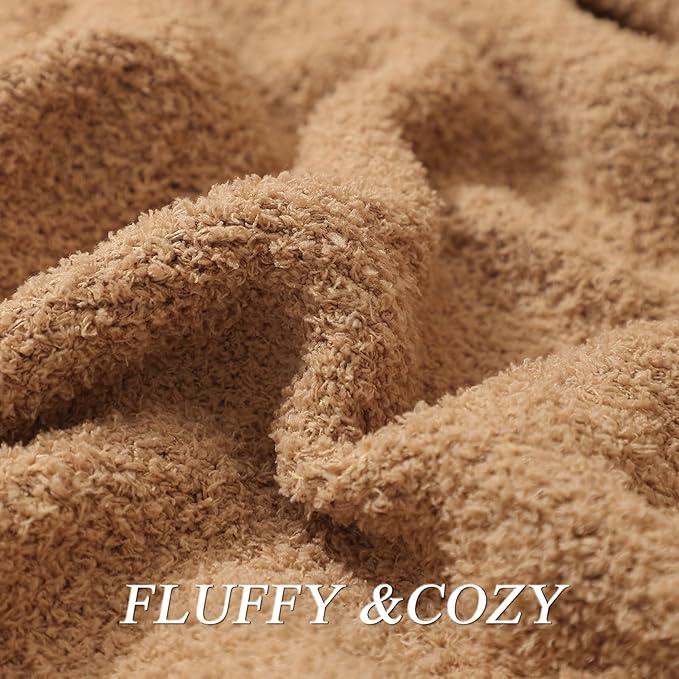 bearberry Super Soft Fluffy Throw Blanket Lightweight Cozy Warm Bed Blankets for Couch Sofa Bed All Season (Camel, 60”x80”)