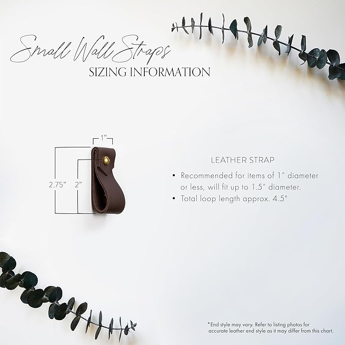 Keyaiira - Small Nicotine Colored Leather Wall Hook, Minimalist Leather Strap Hanger for Bath Towel Holder Wall Hook Strap Towel Hook Bathroom Decor Brass Towel Ring Nordic Home (Veg-TAN)