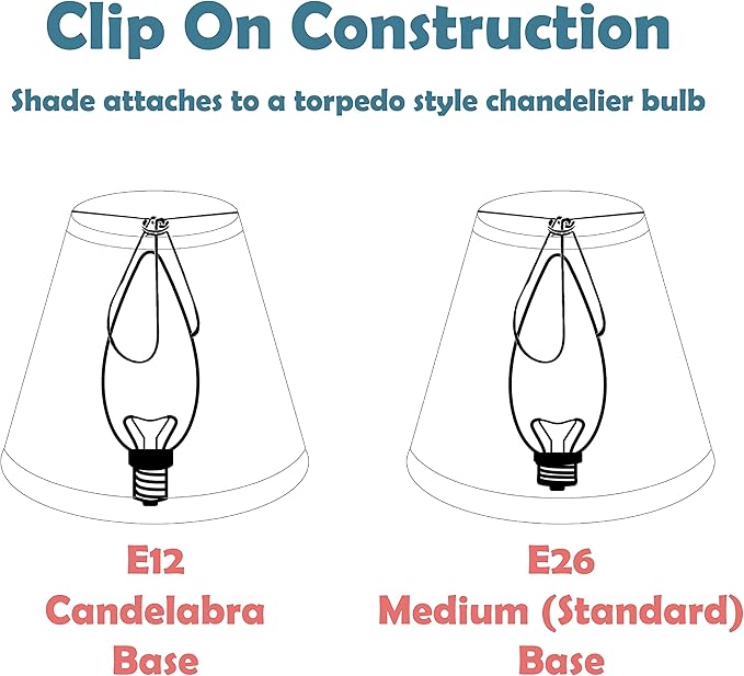 Aspen Creative 31192A Small Hardback Drum Shape Chandelier Clip-On Lamp Shade, Eggshell, 5" Top x 5" Bottom x 5" Height (Pack of 2)