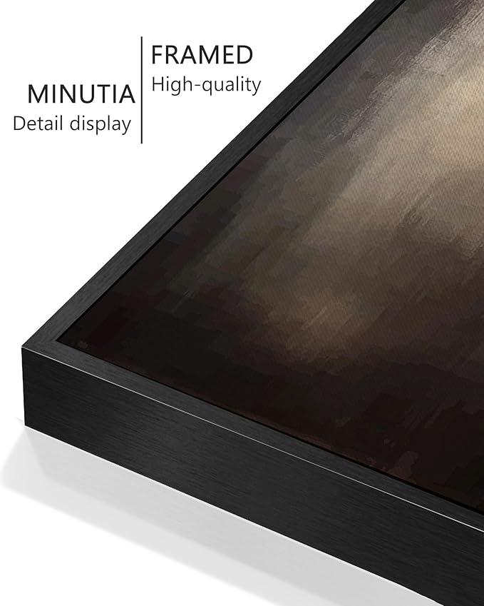 KUVIOKE Abstract Framed Wall Art Set Earthy in Deep Brown and Beige Tones Modern Art Decorative Home Decor 11x14in (Black Framed)