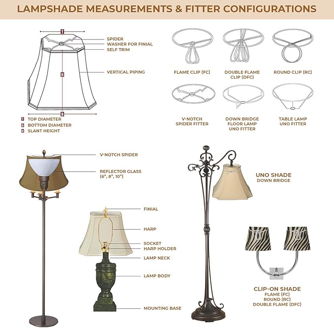 Royal Designs Square Inverted Cut Corner Basic Lamp Shade, Beige, 8 x 18 x 13