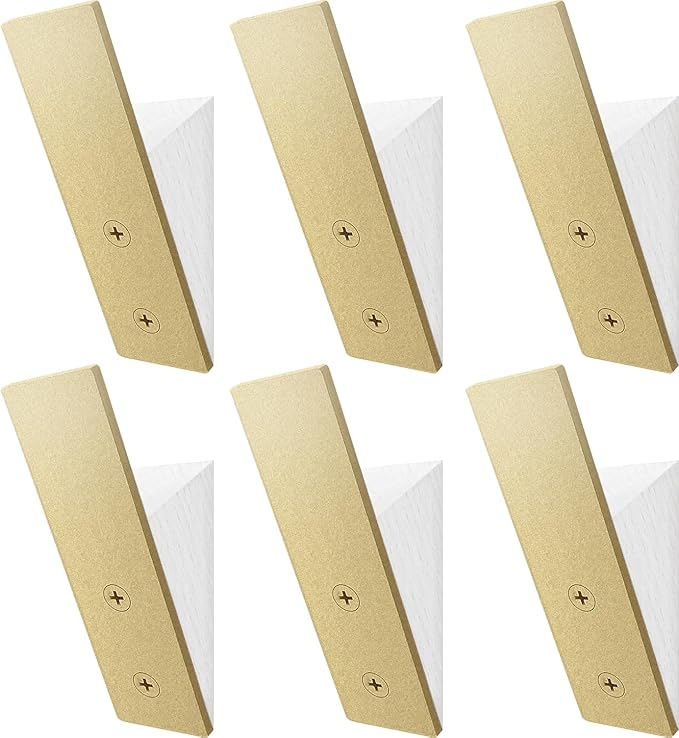 Homeforia Gold Wall Coat Hooks, High End White Wood & Gold Metal Wall Mounted Clothing Hook, Mid-Century Modern Clothes Hooks, Heavy Duty Wooden Hook for Hanging Coats, Hats, Towels & More, Set of 6