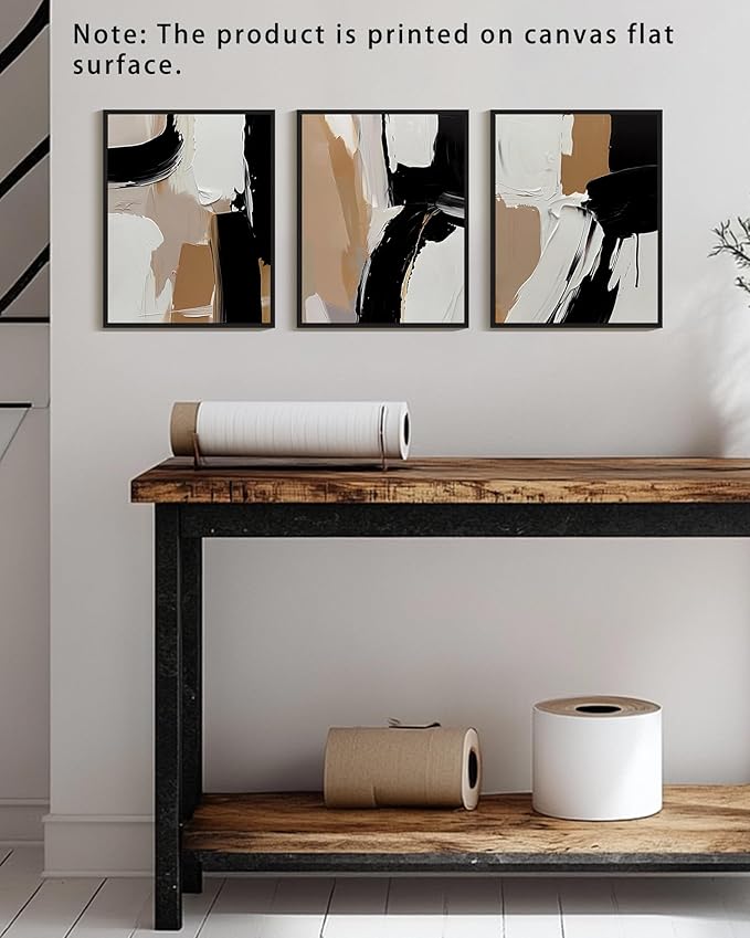 KUVIOKE Black Abstract Framed Canvas Wall Art Minimalist Graffiti Pastel Wall Decor Modern Art Painting Home Decor 11x14in (Black Framed)