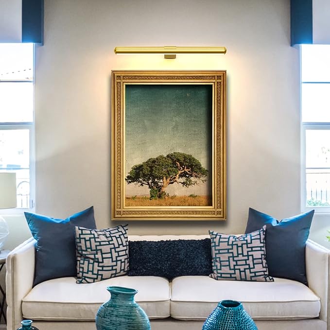 TINTINDOC Battery Operated Picture Light Painting Light with Remote, 16'' Wall Art Gallery Display Light,Full Metal Dimmable 300LM Wall Light for Picture Painting Dartboard Gallery Art