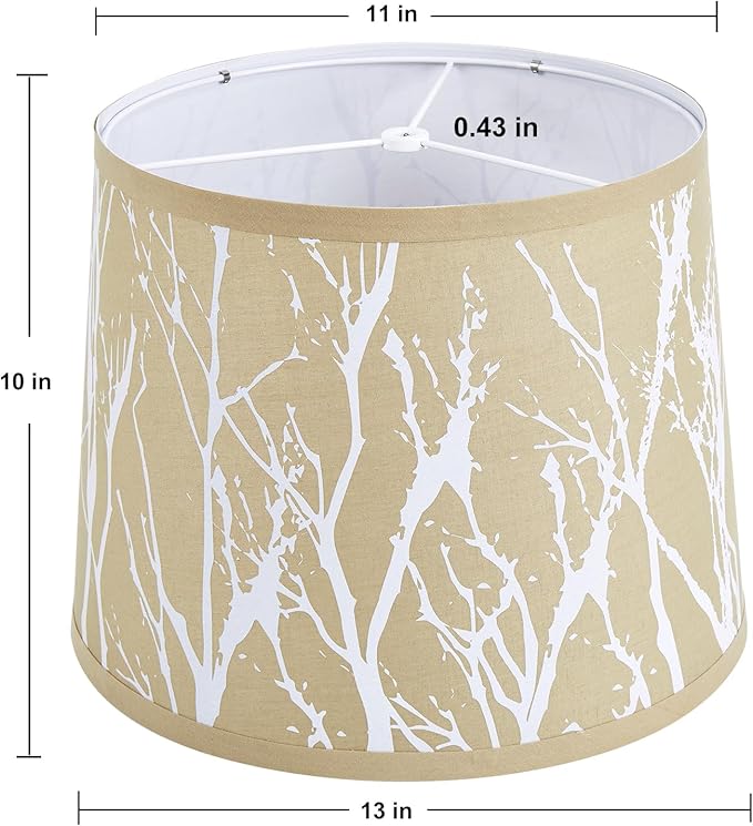 Bedside Lamp Shades Set of 2 Replacement, Drum Lampshades, 12.7" x 12.7" x 10 Inches Lampshades for Table Lamp, Floor Lamp, Pendant Light, Lamp Shade Harp Holder Included