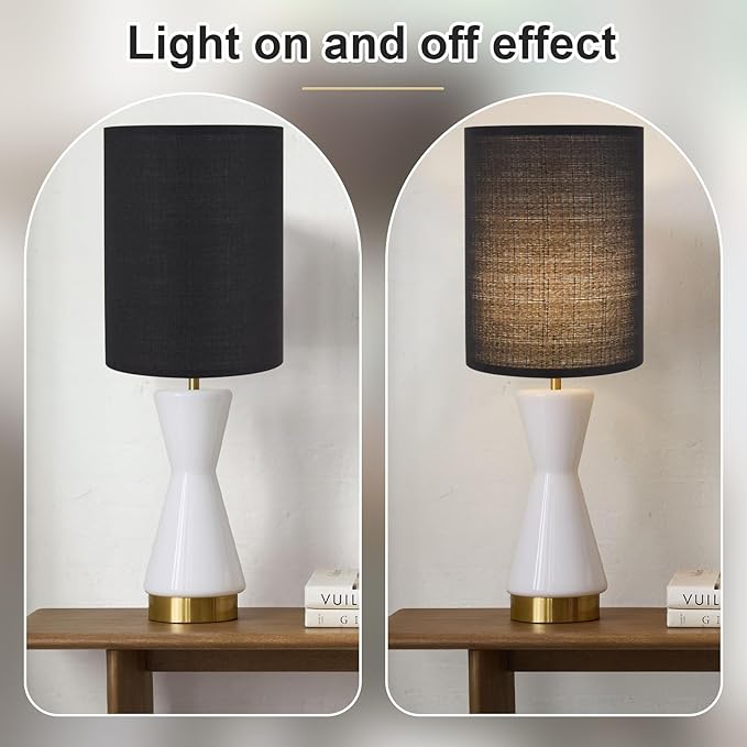 Black Linen Tall Drum Lampshade, 10" Top x 10" Bottom x 13" High Lamp Shade, Lamp Shade Replacement for Table and Floor Lamps, Pendant Light, Handcrafted Lampshade, Easy Assembly