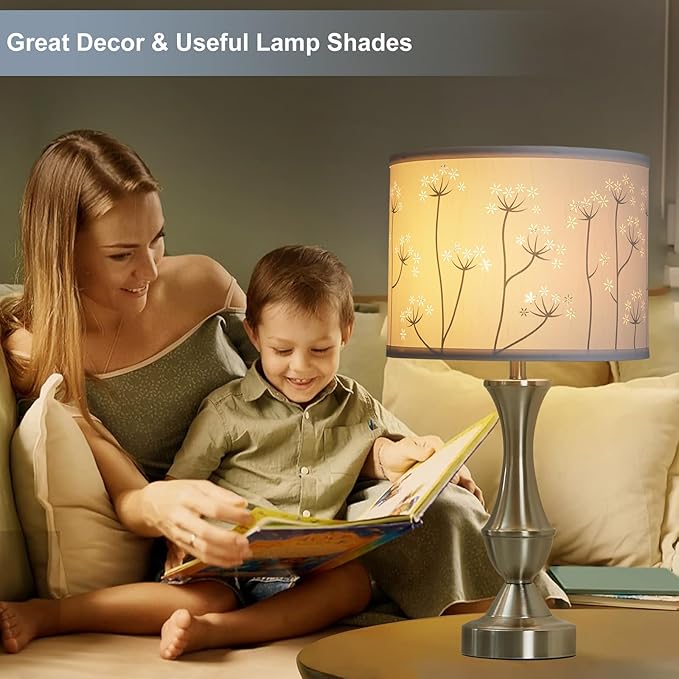 White Lamp Shades Set of 2, Drum Lampshades, Lampshade 10 Inches Height, Lampshades for Table Lamp, Floor Lamp, Pendant Light, Lamp Shade Harp Holder Included