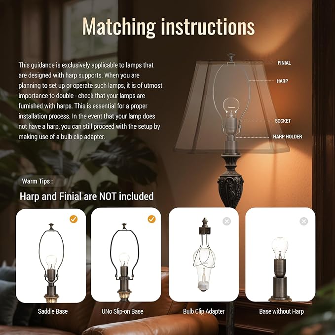 Lampshade Medium Lamp Shade 8" Top x 14" Bottom x 11" High (Spider) Natural Linen White Lamp Shades for Floor Lamp Bedside Lamp & Table Lamp Lampshades Replacement Hand Crafted Easy Assembly Required