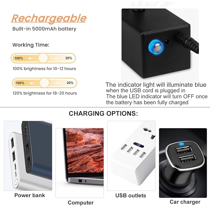 FUNCHDAY Picture Light, Wireless Rechargeable Gallery Light with Remote, 280LM Dimmable Painting Art Lighting Battery Operated, 16" Metal Picture Lights for Wall Art,Paintings,Mirror (Black)