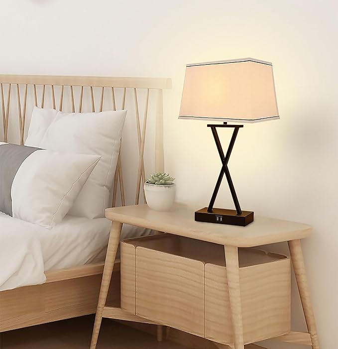 T Shape Lampshades Set of 2, Natural Linen Top L13.78'' x W7.5''xBottom L15.75''xW9.45''*High 10.24", Easy Assembly Replacement Fabric Lampshades for Table Lamps Floor Lamps,Beige Color