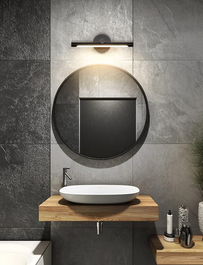 JUSHENG Black Picture Light Hardwired 16.54'' Inch, Modern Picture Lights for Paintings LED Wall Art Light Gallery Display Light Artwork Lighting 7W 3000K Warm White