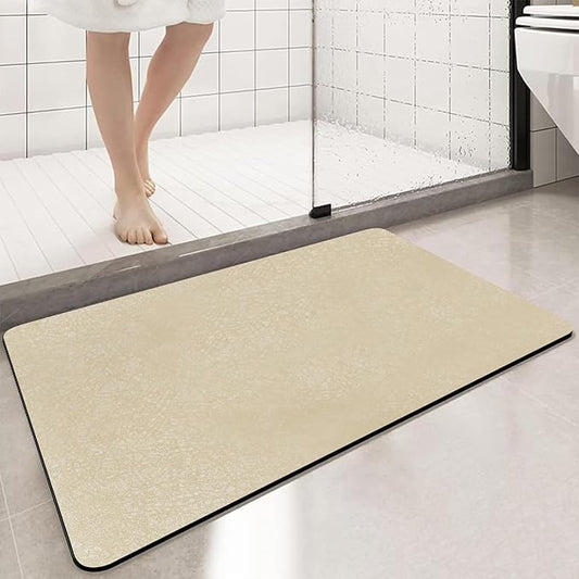 Large Bathroom Rugs Diatomaceous Earth Bath mat Super Absorbent Quick Dry Non Slip Bath Mat Thin Bathroom Floor Mats Fit Under Door-Shower Rug for in Front of Bathtub Shower, Coffee, 19.6"x31.5"
