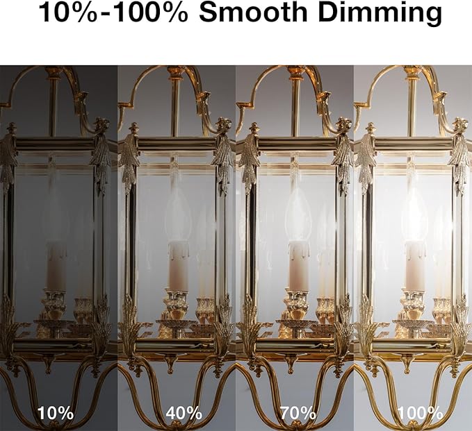 DAYBETTER B11 Chandelier Bulbs, Dimmable E12 LED 60W Equivalent, Candelabra 600 LM Daylight White 5000K, Filament Candle Light, Clear Glass, 24 Pack