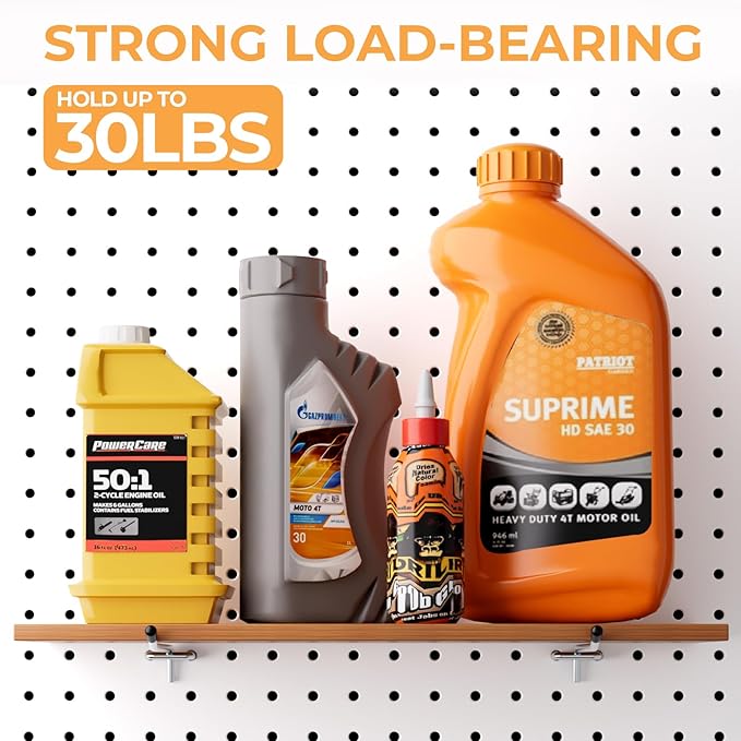 INCLY 50 Pack 6 Inch Pegboard Hooks, 1/4" Heavy Duty Peg Board Hooks Accessories with Rubber Tipped, Peg Board Tool Hangers Fit 1/4" Pegboard for Hanging Tools Garage, Craft Room, Kitchen, Store