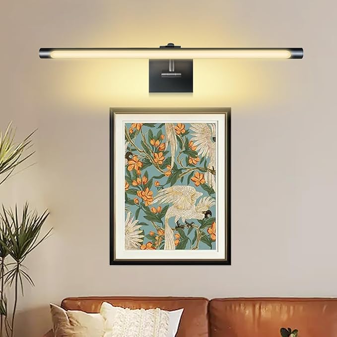 JO.KO 23.6 Inch LED Picture Lights for Wall Hardwired, Poster Art Gallery Light 10-100% Dimmable, 3000k Warm White Black Wall Sconces 14W CRI90 for Gallery Artwork, Paintings and Bathroom