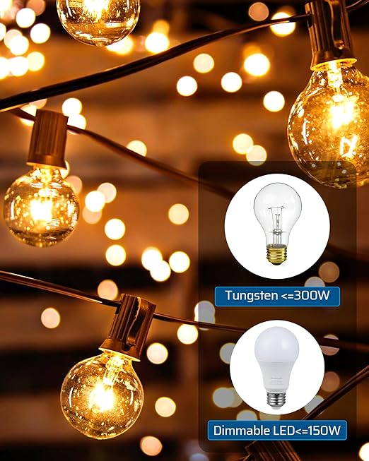 DEWENWILS Outdoor Dimmer for String Lights, 125V Dimmer Switch with 100FT Control Range, Weatherproof Outdoor Dimmer Plug for Dimmable LED/Tungsten Bulbs, FCC Listed