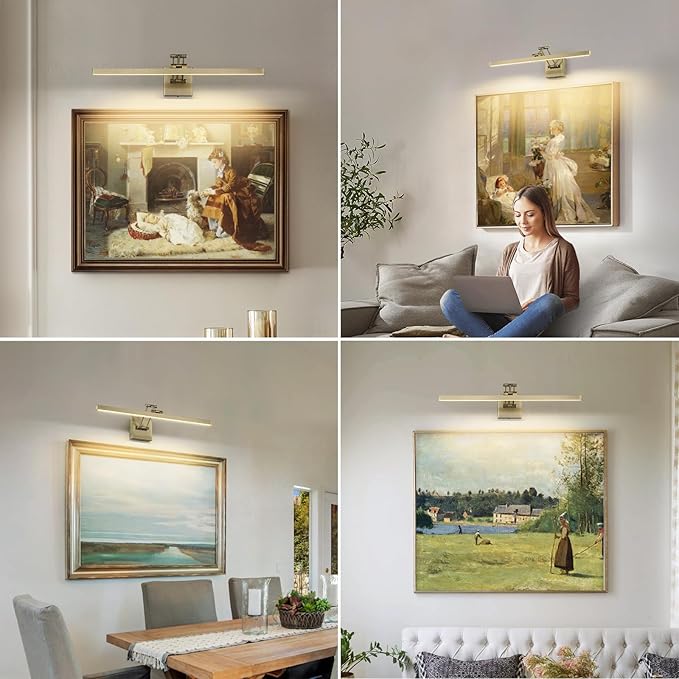 Antique Bronze Picture Lights for Wall Hardwired LED Picture Frame Light Dimmable Painting Lights for Wall Portrait Artwork 23.62 inch 14W Warm White