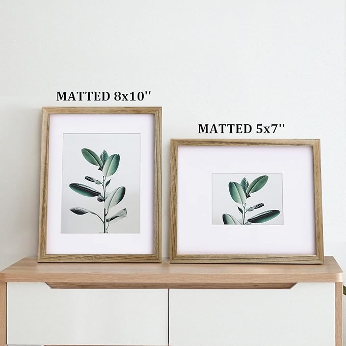 Egofine 11x14 Picture Frames with Plexiglass, Display Pictures 5x7/8x10 with Mat or 11x14 Without Mat Set of 4 for Tabletop and Wall Mounting, Carbonized Brown