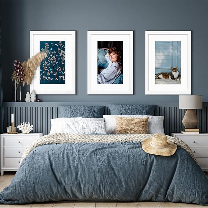 VNVNK 22x28 Frame White, Perfect for 22x28 Inch Picture without Mat or 18x24 Inch Picture with Mat, Home Wall Decor Picture Frame-1 PCS