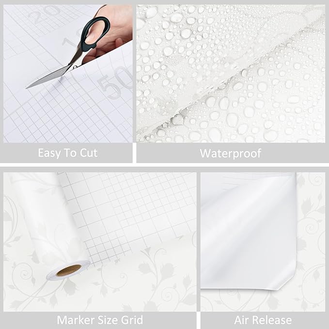 WESTICK Neutral Peel and Stick Floral Wallpaper Vintage Cream Floral Contact Paper for Walls Self Adhesive Removable Beige Flower Wallpaper for Bedroom Bathroom Accent Walls Cabinets 17.5" x 315"