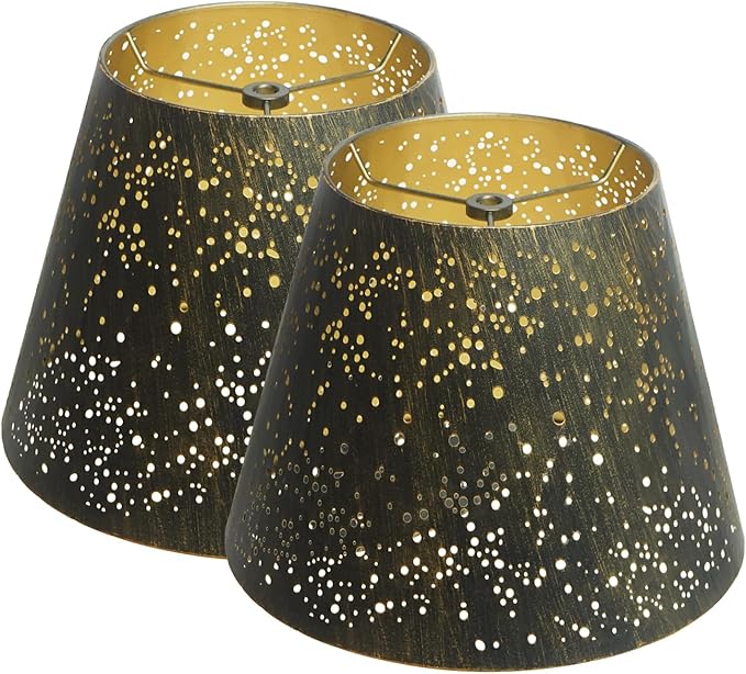 Lampshades for table lamp,metal lamp shade,small lamp shades,lamp shades for floor lamps,lamp cover,vintage lamp shade,6" Top x 10" Bottom x 7.5" High (Spider) & Bedside Lamp-Bronze Gold