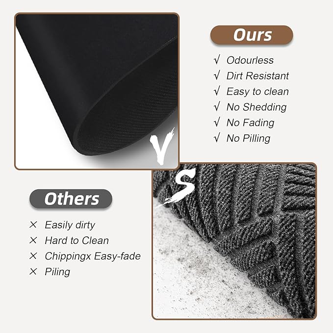 Diatomaceous earth bath mat Bathroom Rugs Sets 3 Piece Super Absorbent Quick Dry Bath Mats, Rubber Non Slip Shower Mat and Toilet Mat U Shape, Shower Rug for in Front of Bathtub Shower, Black