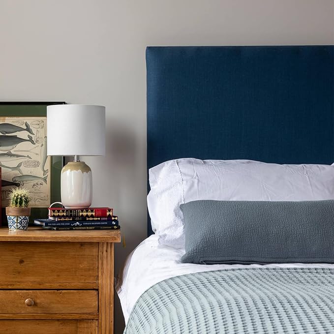 Wellmet 16"x16"x12" Assembly Required Lampshade for Table Lamp, Bedside Lamp, Floor Lamp, Fabric Drum Lampshade Classic Modern Style, Spider Fitter, White