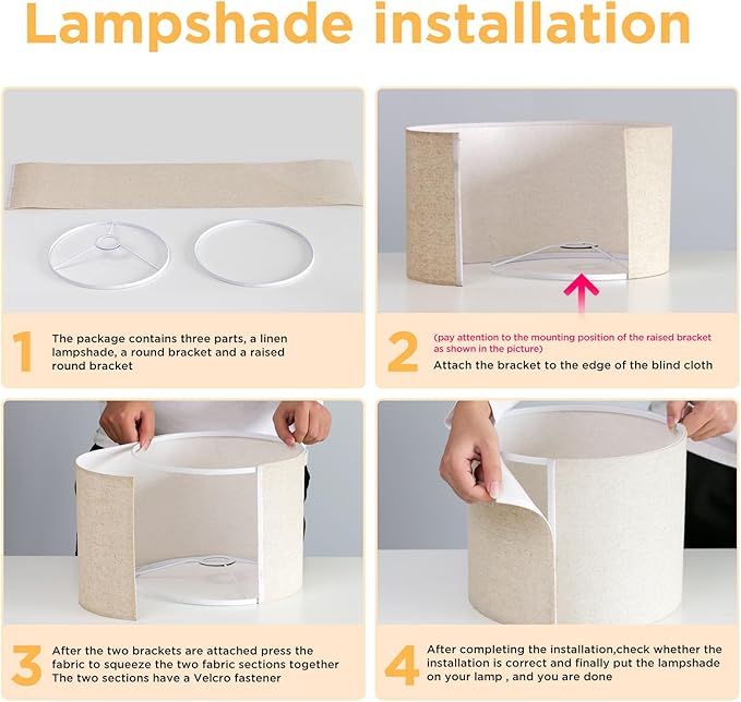 KUNJOULAM Rattan Table Lamp, Modern Wicker Desk Lamp with Linen Fabric Lampshade, 19.6" Weave Nightstand Light, Bedside Lamp for Bedroom Living Room Home Office Decor