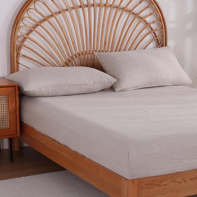 100% French Linen Pillowcase Set of 2, Breathable Envelope Closure Soft Linen Pillow Cover,Soft Luxury Hotel & Home Use, Gift