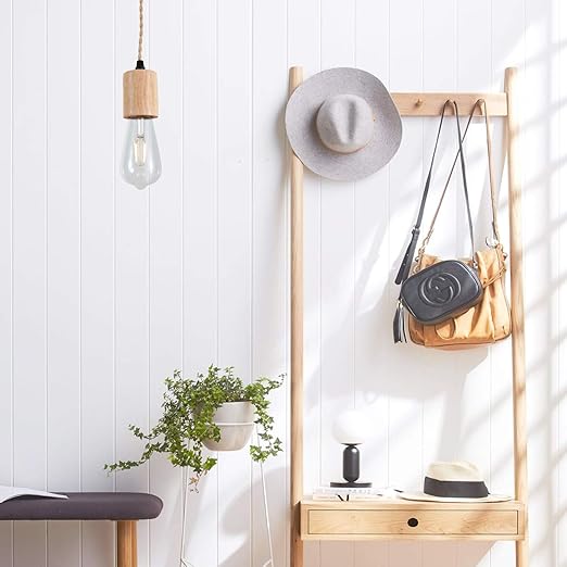 Arturesthome Wood Pendant Light Cord Kit with Switch, 23FT Vintage Industrial Hanging Light Plug in Lamp Cord with Twisted Nylon Rope Lights Socket E26 E27 for Farmhouse Lamp Cable Retro DIY