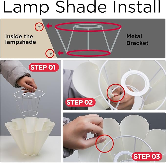 KUNJOULAM Cute Small Table Lamp, Modern Bedside Nightstand Lamp with Beige Lampshade, Metal Base for Bedroom Home Office Decor (Without Buld