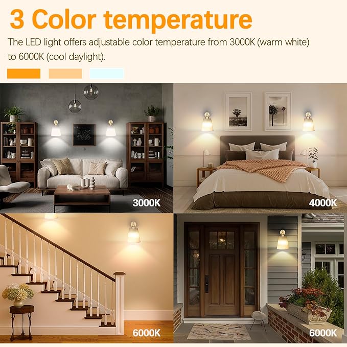 Battery Operated Wall Sconce Set of 2,Gold Rechargeable Wall Lights with Lampshade Dimmable RGB Bulbs and Remote,15 Colors Wireless Wall Lamps for Bedroom Living Room (Gold)