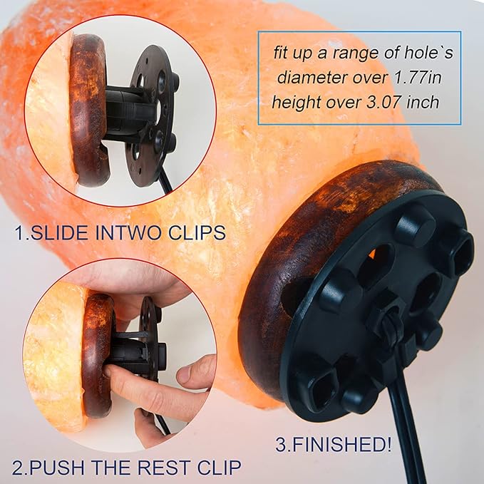 Himalayan Salt Lamp Cord Replacement with Dimmer Switch(2-Pack) and E12 Halogen Salt Lamp Bulbs(6-Pack) New Series (5 Feet Cord & 3.34 Inch Base)