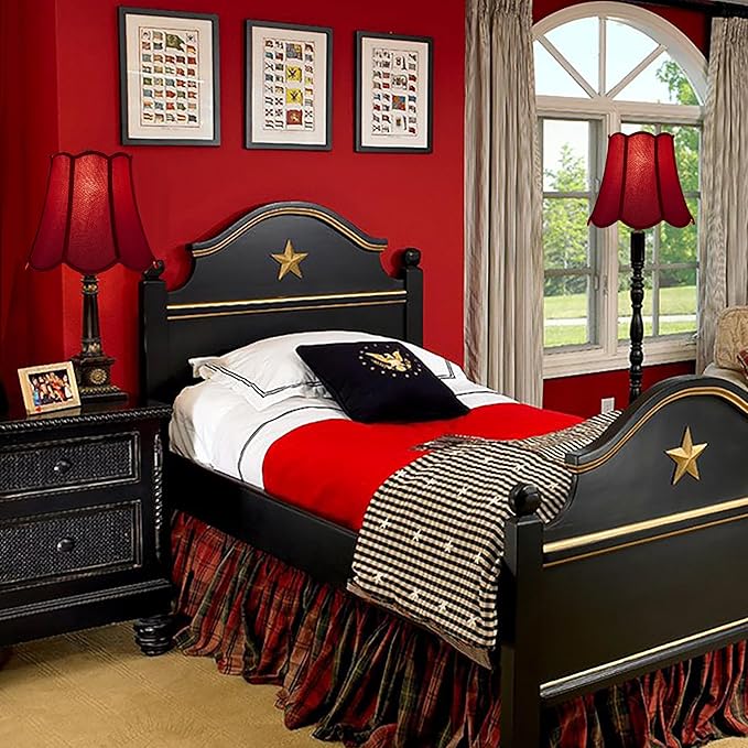 GOSO 13" Medium Burgundy Scalloped Lamp Shades Art Deco, Red Wavy Floral Petal Edge,8" ×13" ×11" Spider for Table Lamp, Floor Lamps Replacement, Faux Silk Lampshade,Easy Assembly(Set of 2)