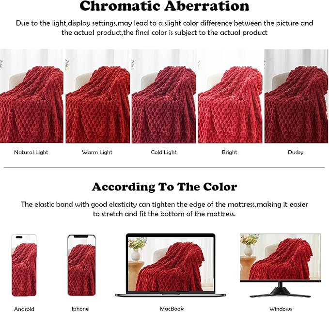NEWCOSPLAY Super Soft Throw Blanket Red Premium Silky Flannel Fleece 3D Clouds Stylish Jacquard Lightweight Bed Blanket All Season Use 350GSM (Red, Throw(50"x60"))
