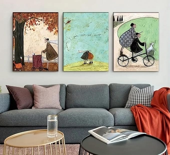 3pcs Framed Aesthetic Abstract Canvas wall art Natural Minimalist Posters Prints healing pictures wall decoration for Living Room Bedroom Bathroom Kitchen Office decoration