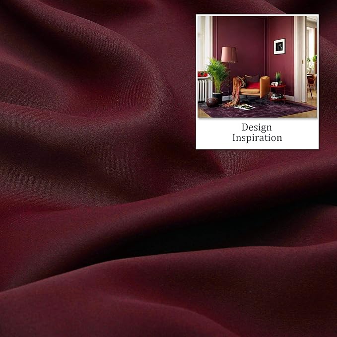 DUALIFE Burgundy Red Curtains for Bedroom Extra Long Drapes 120 Inches Long for Living Room 60 by 120 Inch Length, Set of 2, Grommet Top