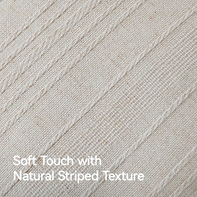 a moment Linen Pillow Covers Set of 2,Boho Farmhouse Throw Pillowcases Neutral Textured Decorative Covers for Couch Sofa Bed, Soft Linen Blend Accent Case Cushion Living Room Home Decor 18"x18"Ivory