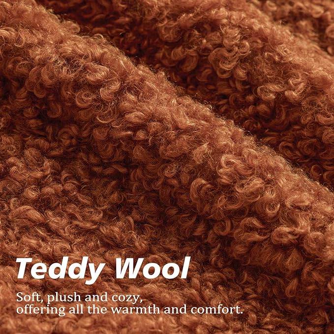 Foindtower 2 Pieces 24x24 Inch Burnt Orange, Faux Fur Throw Pillow Cover Accent Sherpa Furry Pillow Cover Fuzzy Soft Pillowcases Cozy Sheepskin Decorative Fleece Cushion Case for Bed Couch Living Room