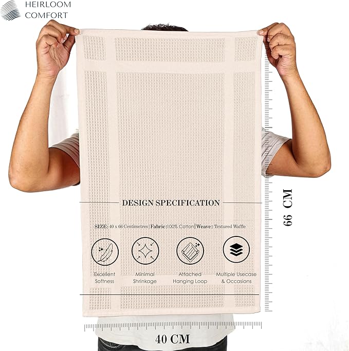 3 Pack Multi Color Waffle Weave Kitchen Towels, 16x26 Inch, 100% Cotton, Super Absorbent, Quick Dry, Hand Towels for Drying Dishes, Cleaning, Durable - Sky Blue, Ivory, Indigo Blue