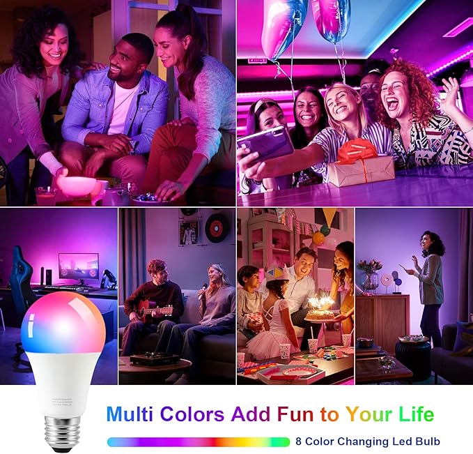 Ambimall 64'' Floor Lamps for Living Room with Remote Control and RGB + Stepless Dimmable Colors Temperature & Brightness, 9W Smart Bulb Included(White Shade & Black Pole)