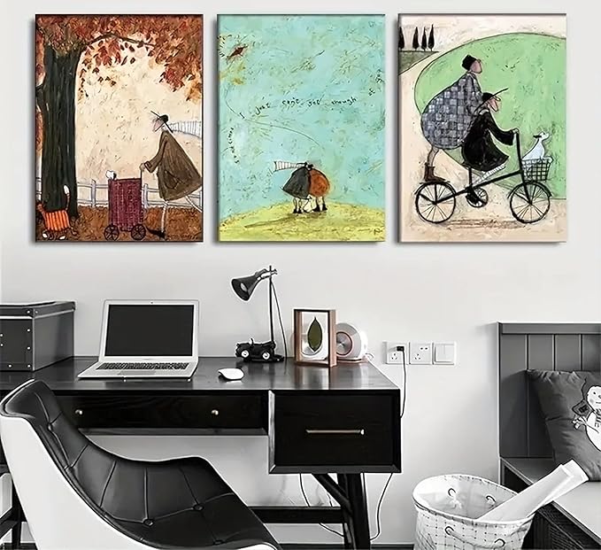 3pcs Framed Aesthetic Abstract Canvas wall art Natural Minimalist Posters Prints healing pictures wall decoration for Living Room Bedroom Bathroom Kitchen Office decoration