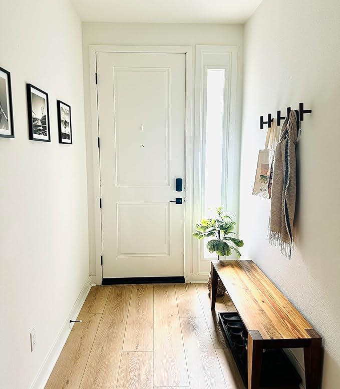 Wooden Coat Hooks, Decorative Wall Hooks for Bags, Hats, Coats, Purse, Heavy Duty, Sturdy, Natural Walnut, Easy to Install, Holds Up to 7lbs - Pack of 5