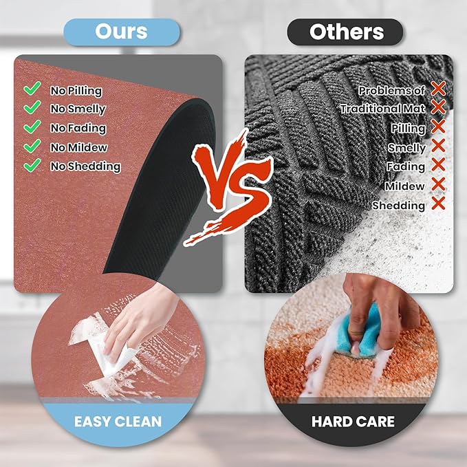 Large Bathroom Rugs Diatomaceous Earth Bath mat Super Absorbent Quick Dry Non Slip Bath Mat Thin Bathroom Floor Mats Fit Under Door-Shower Rug for in Front of Bathtub Shower, Brown, 19.6"x31.5"