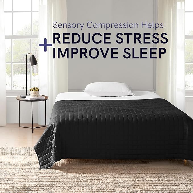 YnM 25lbs Weighted Blanket for Adults, Cotton Heavy Bed Throw Blanket with Cooling Glass Beads for All Season Use, Ideal for One Person of 240lbs (60x80 Inches, Queen Bed, Dark Grey)