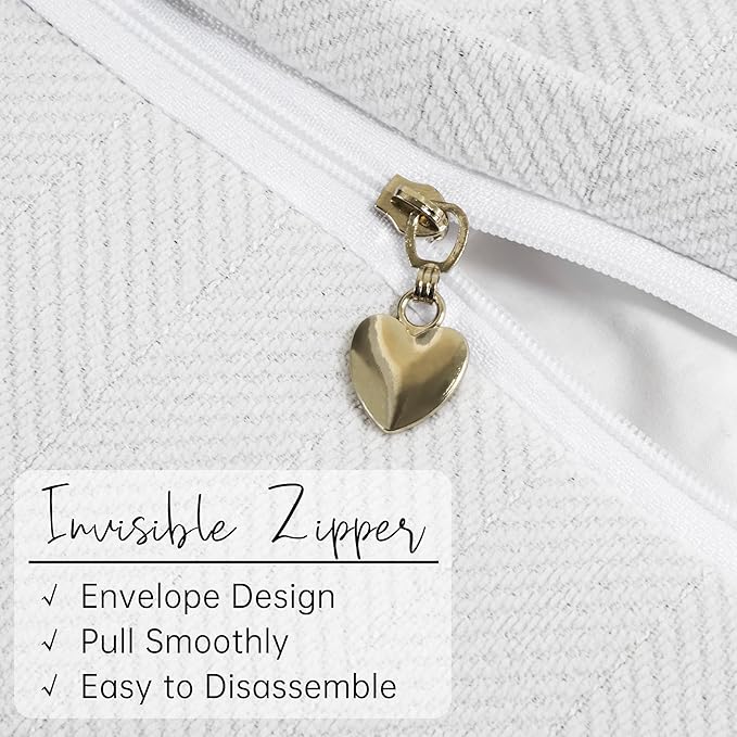 ZWJD Cream Pillow Covers 26x26 Set of 2 Chenille Throw Pillow Covers with Elegant Design Soft and Luxurious Decorative Throw Pillows for Couch, Bed, and Home Decor