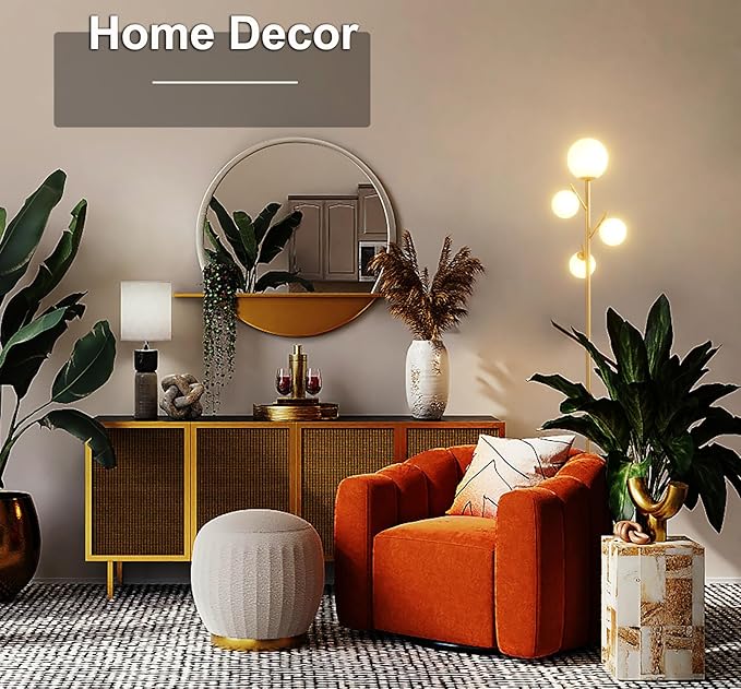 Fiqevs 4 Globe Gold Floor Lamp, Modern Sputnik Tree Standing Lamp with Frosted Glass Ball Lampshade & 3000K LED Bulbs, Mid Century Contemporary Tall Lamp for Living Room, Bedroom - Antique Brass